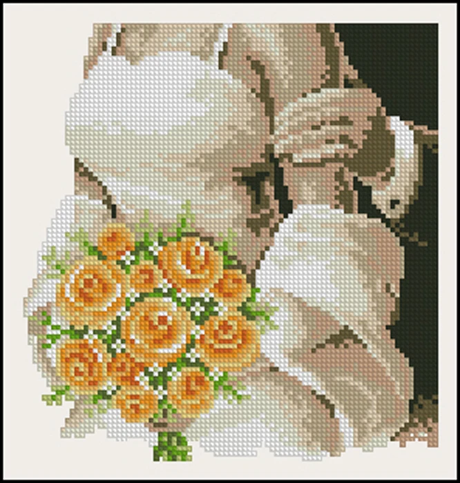 

Needlework,DIY Cross Stitch,Sets For Embroidery kits,11CT&14CT,Wedding bouquet of flowers