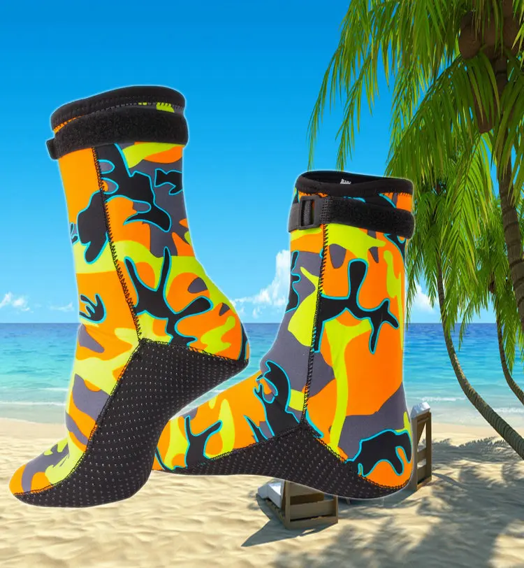 3mm النيوبرين التمويه الغوص تصفح الجوارب الدافئة السباحة منع الصفر الرجال النساء الأطفال الشاطئ الغوص الأحذية