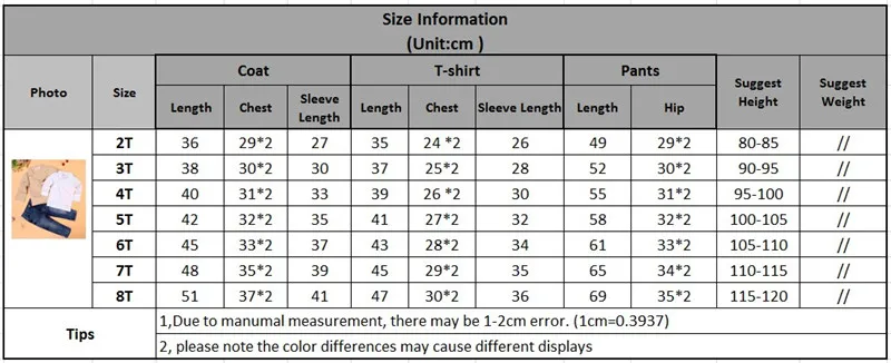 boys Clothing sets size