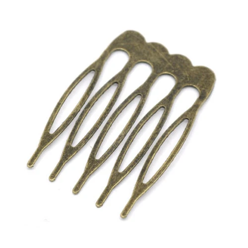 

30 Bronze Tone Metal Comb Shape Hair Clips 39x26mm