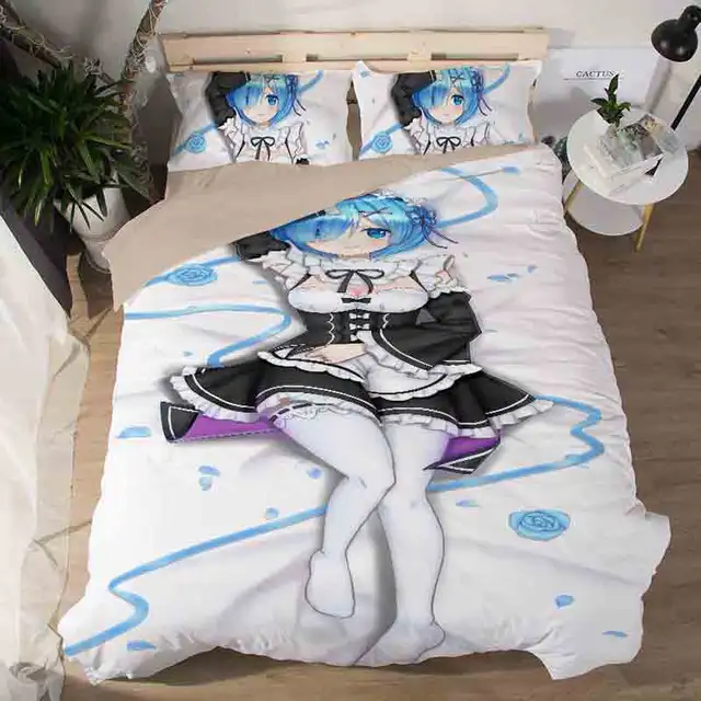 Rem 3d Cartoon Anime Bedding Set Two Dimensions Duvet Cover Twin