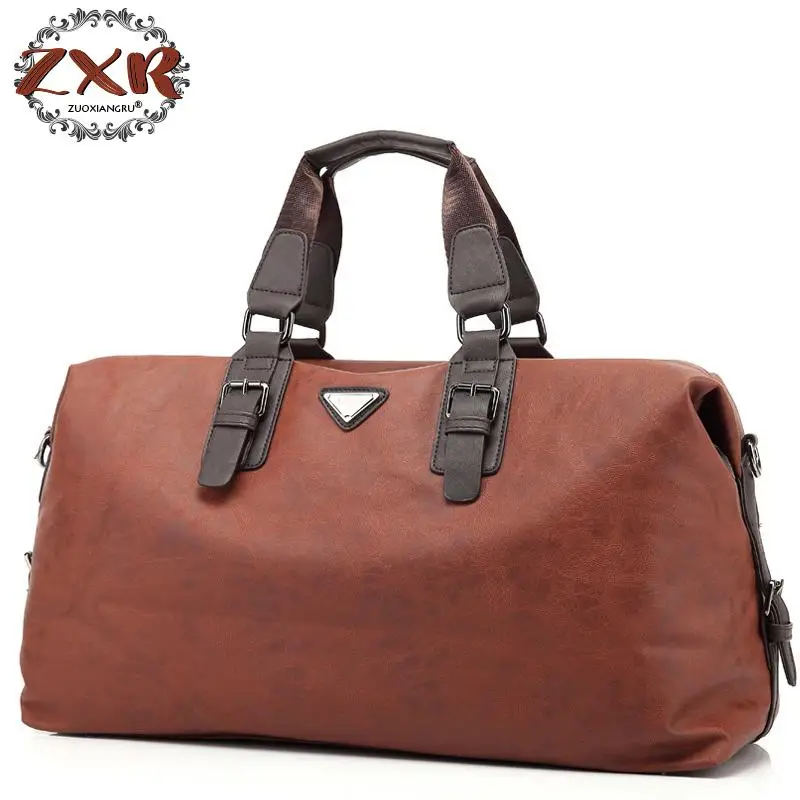 

New Waterproof Pu & Nylon Men's Travel Bags Quality Man Travel Duffle Large Capacity Traveling Luggage Duffle Bag