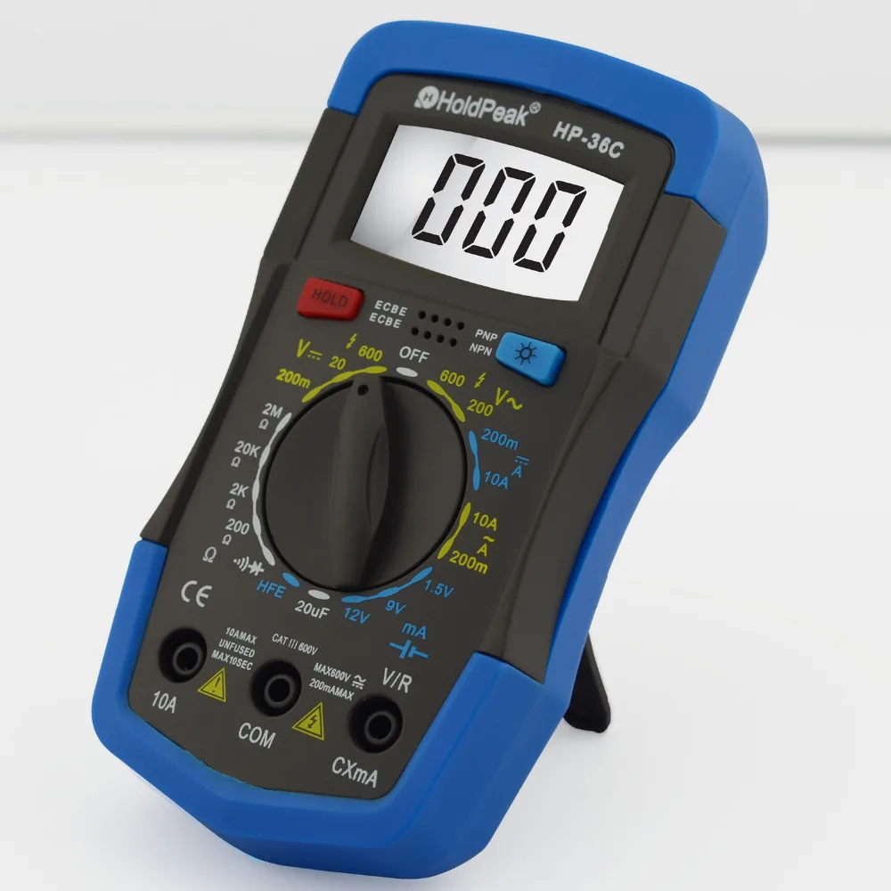 Цифровой мини мультиметр HoldPeak HP 36C AD/DC с ручным диапазоном/портативный цифровой