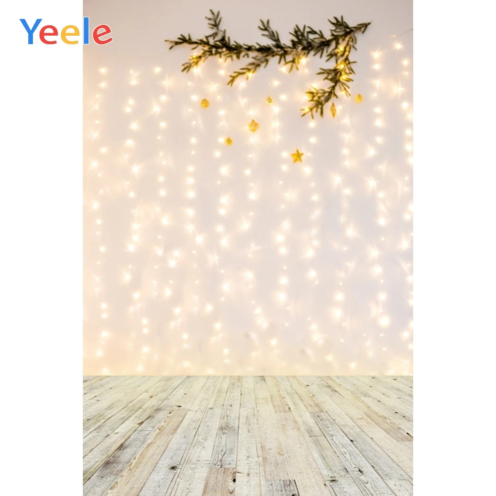 

Yeele Wooden Floor Light Bokeh Branch Star Birthday Photography Backgrounds Customized Photographic Backdrops For Photo Studio