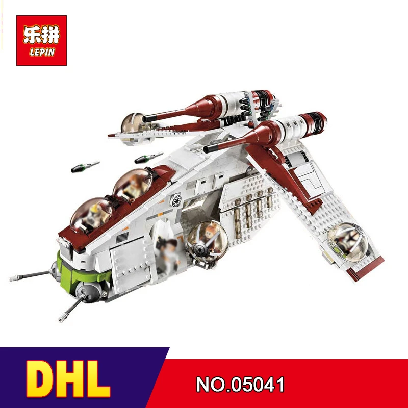 

Lepin 05041 Wars on Star Toy Compatible legoinglys 75021 Republic Gunship Set for children Educational Blocks gift for boy