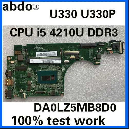 Abdo DA0LZ5MB8D0 подходит для lenovo U330 U330P ноутбук материнская плата Процессор i5 4210U DDR3 тесты работы