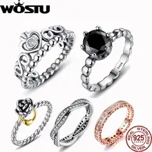 Hot Sale 925 Sterling Silver & Gold Plated Rings With Clear CZ Compatible With European Fit Original WOS Ring S925 Jewelry Hot Sale 925 Sterling Silver & Gold Plated Rings With Clear CZ Compatible With European Fit Original WOS Ring S925 Jewelry