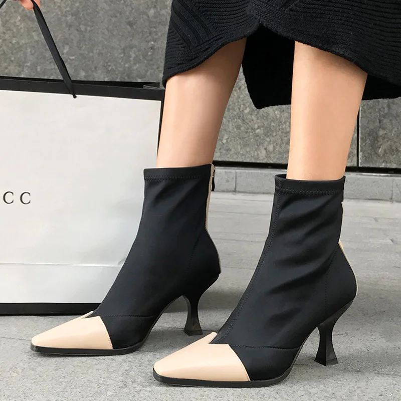 Color Sujetador Lujo Otoño Europea Matching Cuero Cadena De Mujeres 6 2 Botas Tacón 1 4 Zapatos Elástico 18 Alto 3 Invierno Las Marca 5 rnfX8r
