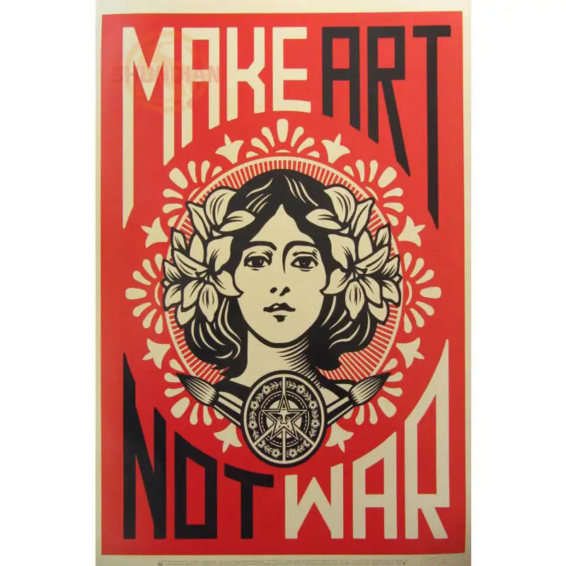Новый постер Shepard Fairey атласный на заказ тканевый с принтом настенный из шелковой