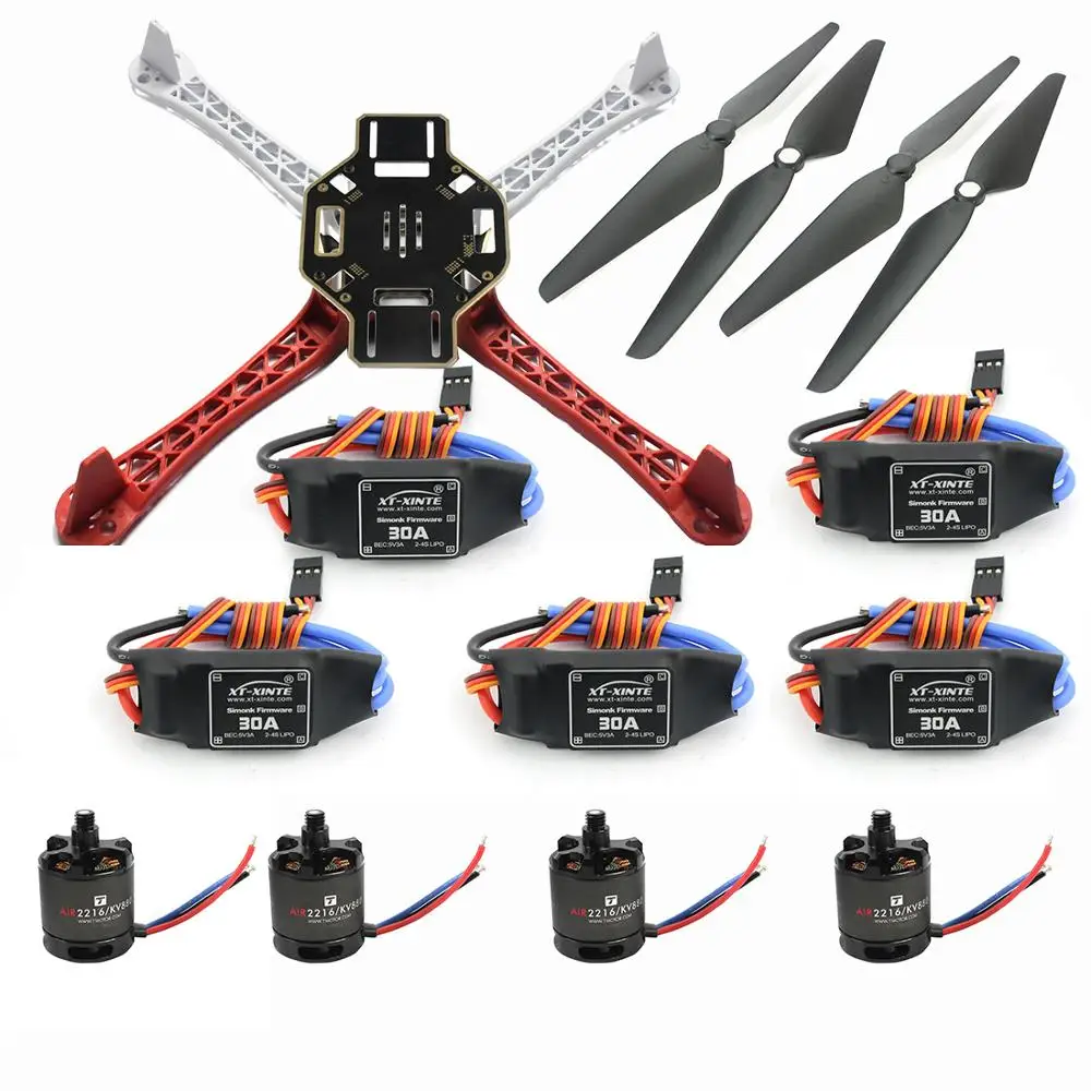 

JMT F450-V2 Frame Kit with Air Gear 450 Power Air2216+T1045 Combo 30A ESC for DIY RC FPV Drone Quadcopter