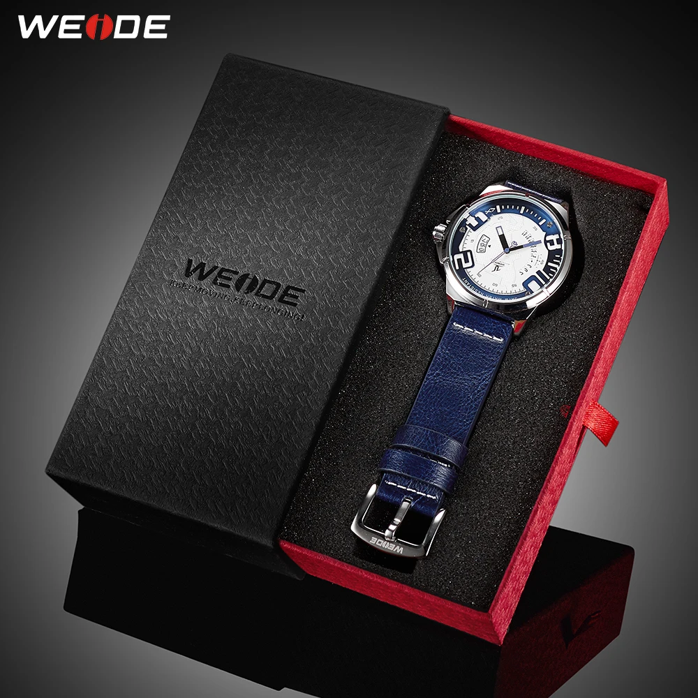 WEIDE мужские часы с кожаным ремешком наручные аналоговый цифровой кварцевый