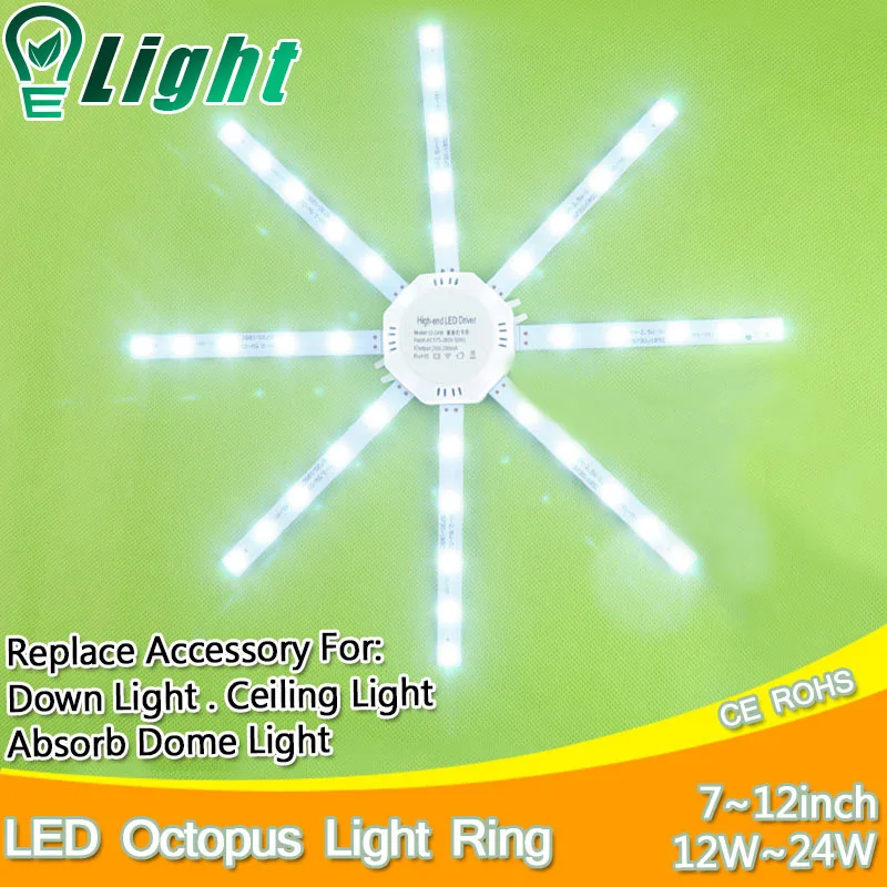 Beste Led Downlight Replacem Accessoire 12 w 16 w 20 w 24 w Octopus Magnetische plaat Ring Licht Led Lamp 220 v Voor Plafond Lamp Absorberen dome