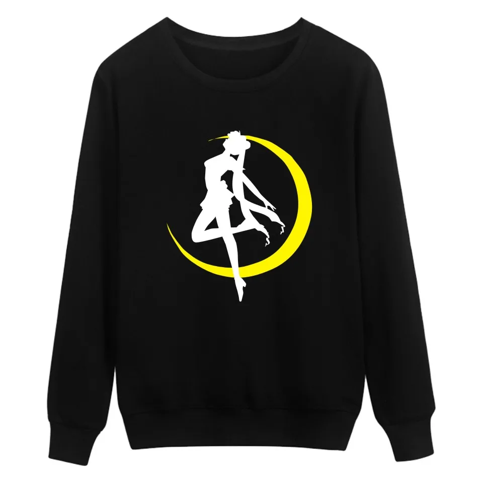 LUCKYFRIDAYF аниме Сейлор Мун монолитным Толстовка для женщин Хлопок Мода Мультфильм осень женщин s толстовки пуловер Повседневная одежда