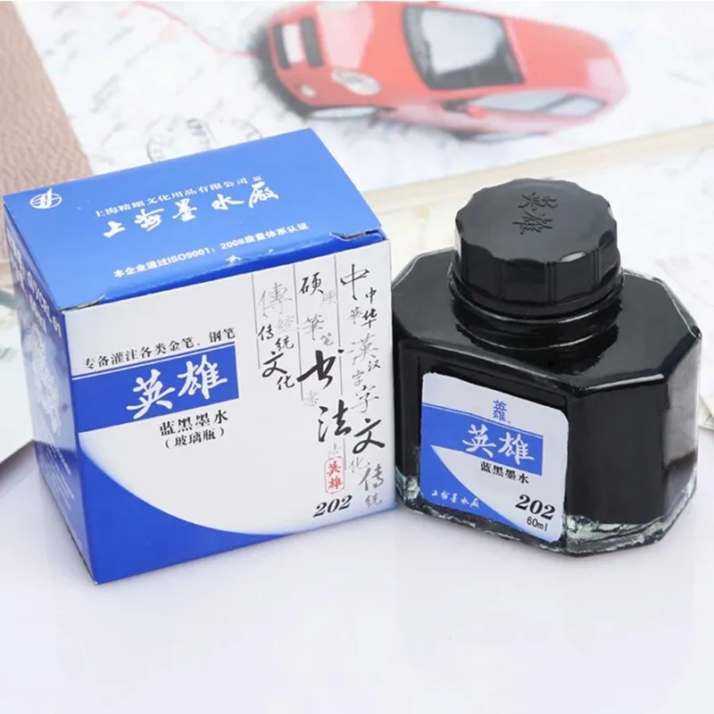 Brand fountain pen ink 50 ml glass bottled black blue ink refill office supplies for fountain ...