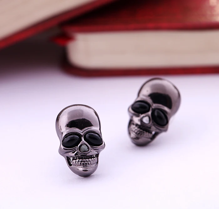 

Bulk Price Black Skull Stud Earring For Women Punk Style Skeleton Earrings Women Fashion Jewelry Wholesale