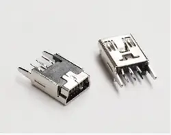 Мини-разъем USB 100 шт. женский DIP 5Pin вертикальные прямые ноги мини USB разъем