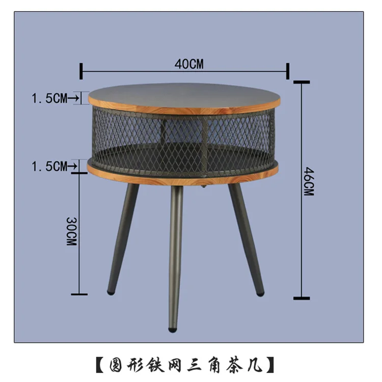 Американский кантри твердой древесины небольшой семейный журнальный столик Офис Гостиная боковой Диванный разборка серый хранения маленький круглый стол - Цвет: 40x40x46cm