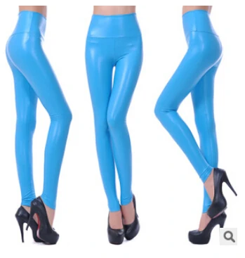 Леггинсы из искусственной кожи; узкие кожаные брюки с высокой талией; леггинсы с эффектом мокрой кожи; эластичные узкие брюки; roupa mujer; леггинсы; BG123 - Цвет: 17