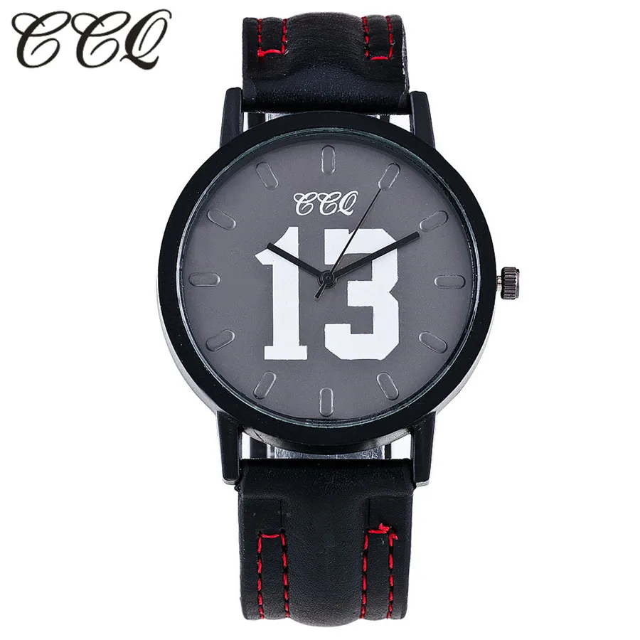 

CCQ Fashion Leather Watch With Number 13 and 14 Casual Vintage Women Wristwatch Luxury Quartz Watch Relogio Feminino C65