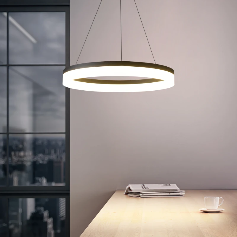 

White/Black Modern LED Pendant Lights For Dining Living Room lamparas colgantes pendientes Hanging Lamp suspension luminaire