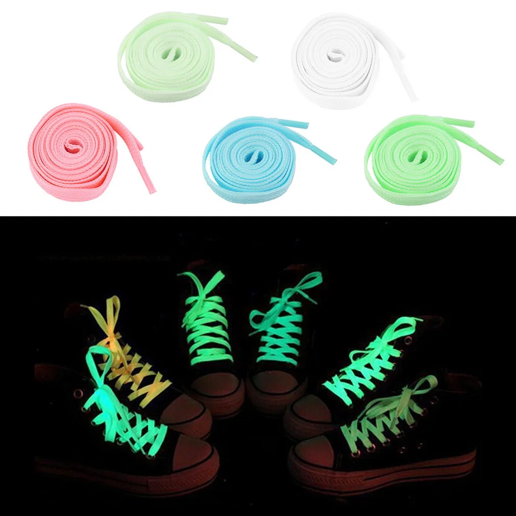 

2 Pcs 100cm Luminous Glow In The Dark Fluorescence Shoelace Shoe Lace Polyester Nylon multicolor Worldwide sale