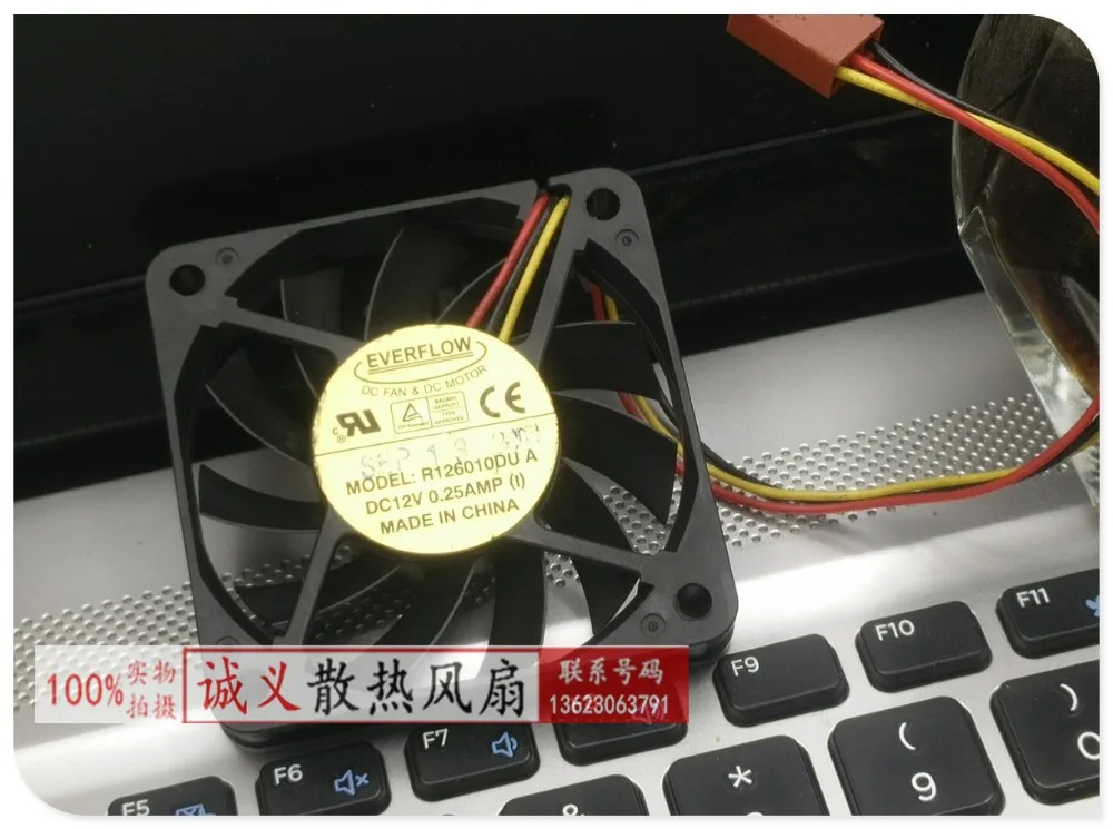 EVERFLOW R126010DU A 6010 6CM 12V 0.25A 3 lines cooling fan photo