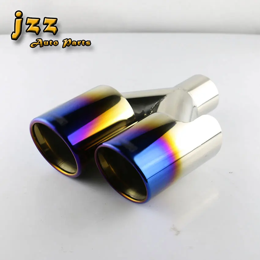 1Pcs Car Exhaust Pipe Universal Blue welding Dual tail pipe/rear pipe