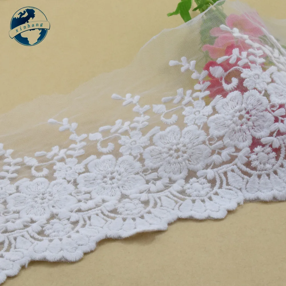 11cm Width Cotton Embroidery Lace Sewing Ribbon Guipure Fabric Trim Dolls DIY Garment African Wedding Accessories