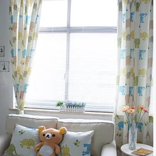 Мультфильм занавес с графическим узором животных узоры украшения и 60% затемнение готовой продукции шторы для детской комнаты