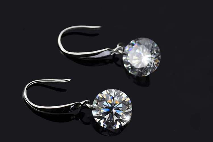 

Fashion Women's Silver Color Zircon Loose Imitate Diamonds Trendy Drop Earrings Birthday Gift for Girl/Female Wholesale