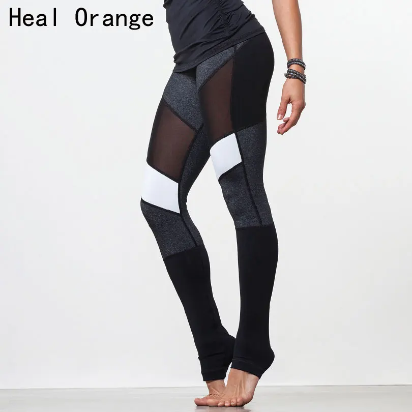 

HEAL ORANGE Women Mesh Yoga Pants Running Tights Quick Drying Fitness Sportswear Compression Trousers Gym Slim Sport Legging