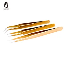 Профессиональный антикоррозийный Пинцет для накладных ресниц из нержавеющей стали, антистатический Супер жесткий инструмент для наращивания ногтей