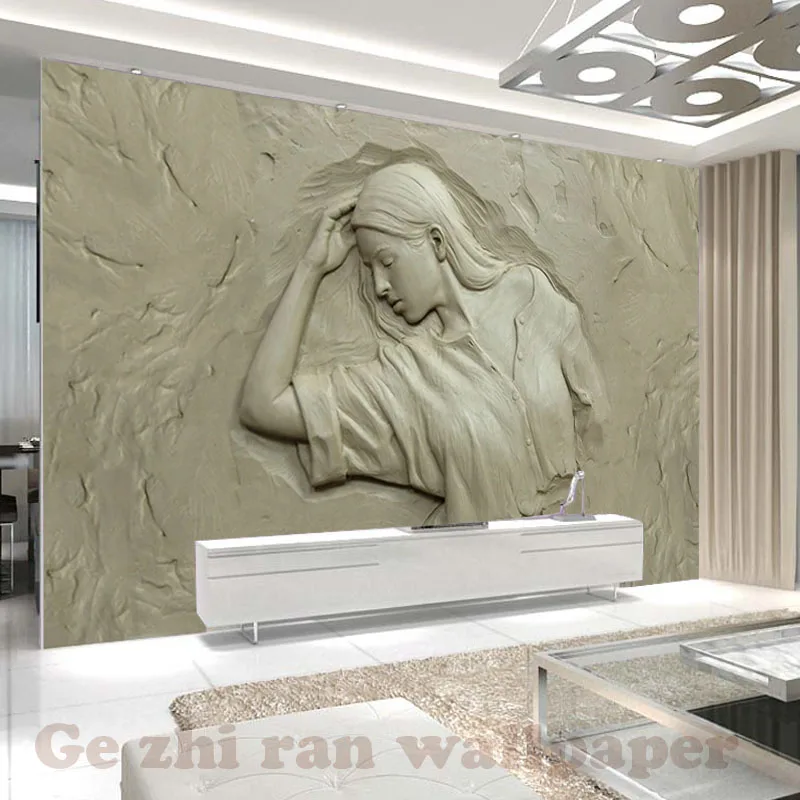 

Custom Photo Mural Wallpaper 3D stereoscopic Embossed beauty livingroom bedroom TV sofa backdrop WallPaper Home Decor