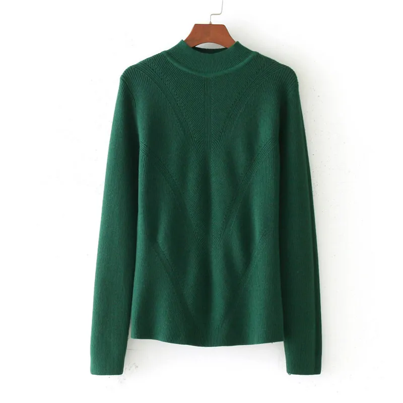 Women Straight Sweaters Hollow Crochet Flower Half High Collar Tops 2018 Autumn Korean Chic Elegant Loose Sweater Sweaters