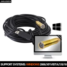 USB Endoscope Camera 20m 14.5mm 25M Endoscope Camera Waterproof Inspection Borescope Inspection Snake Tube Camera For PC Windows