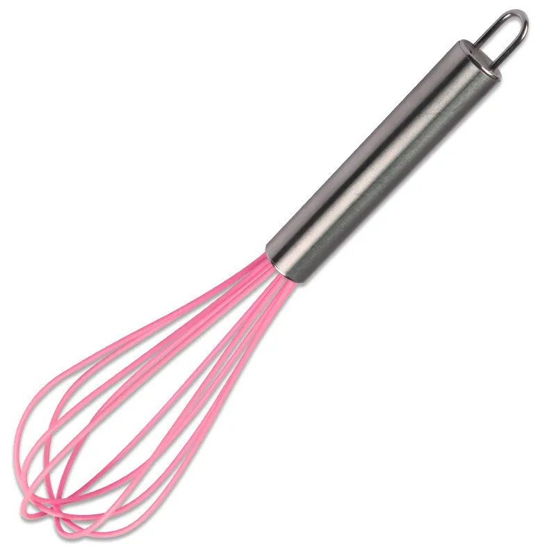 5Pcs/Set Pink/Black Stainless Steel Handle Silicone Cooking Tool Sets Egg Beater Spoon Spatula Kitchenware Kitchen Utensils Sets
