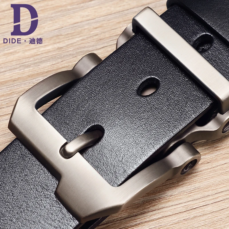 

DIDE 2019 Vintage Style Pin Buckle Cow Genuine Leather Belts For Men Jeans Strap Cowhide 110 -130cm Belt BIG SIZE