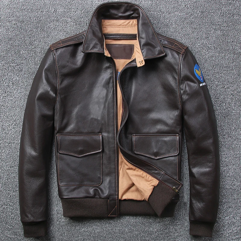 Известный бренд Air Force Мужские Куртки из натуральной коровьей кожи американские мужские пальто из коровьей кожи XXXXL уличная мужская куртка A771