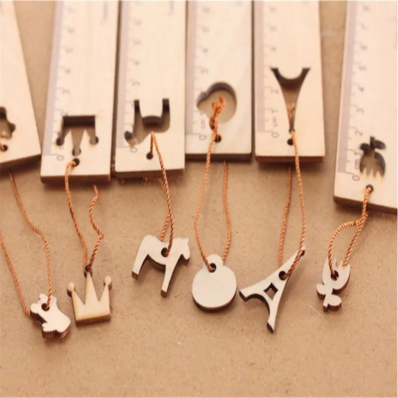 

YOUE SHONE 1Pcs/lots Wood Cute Wind Ruler Stationery 15Cm Scale Pendant Bookmark Student Safe Centimeter Ruler