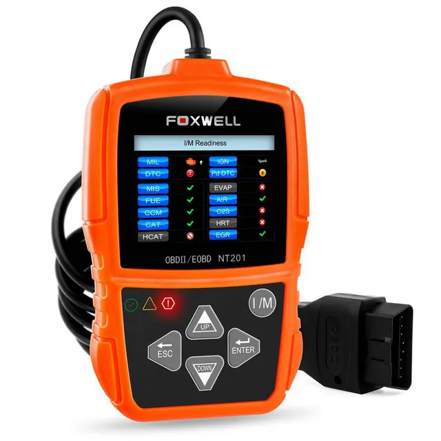 OBD OBD2 Scanner FOXWELL NT201 OBD 2 Diagnostic Tool Fault Code Reader Multi language O2 Sensor