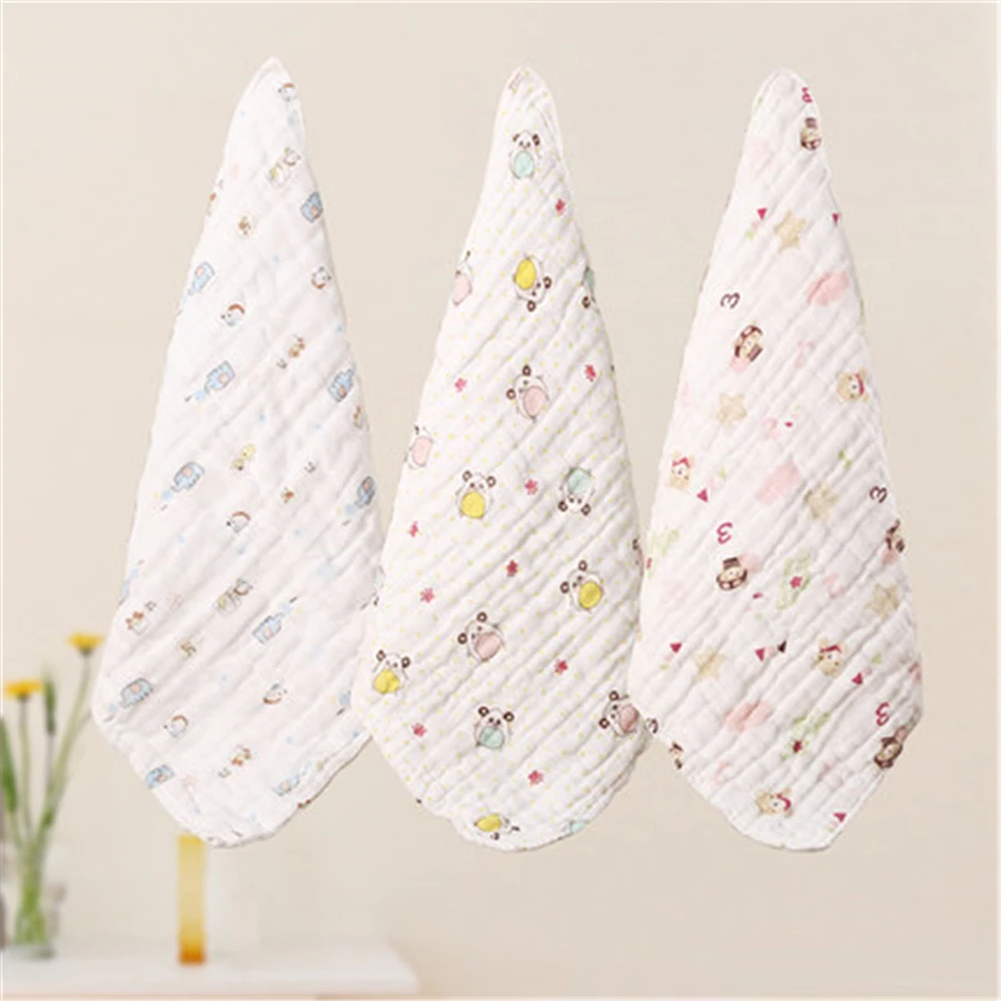 Soft Muslin Cotton Newborn Baby Towels Solid Washcloth Animal Luxury 3