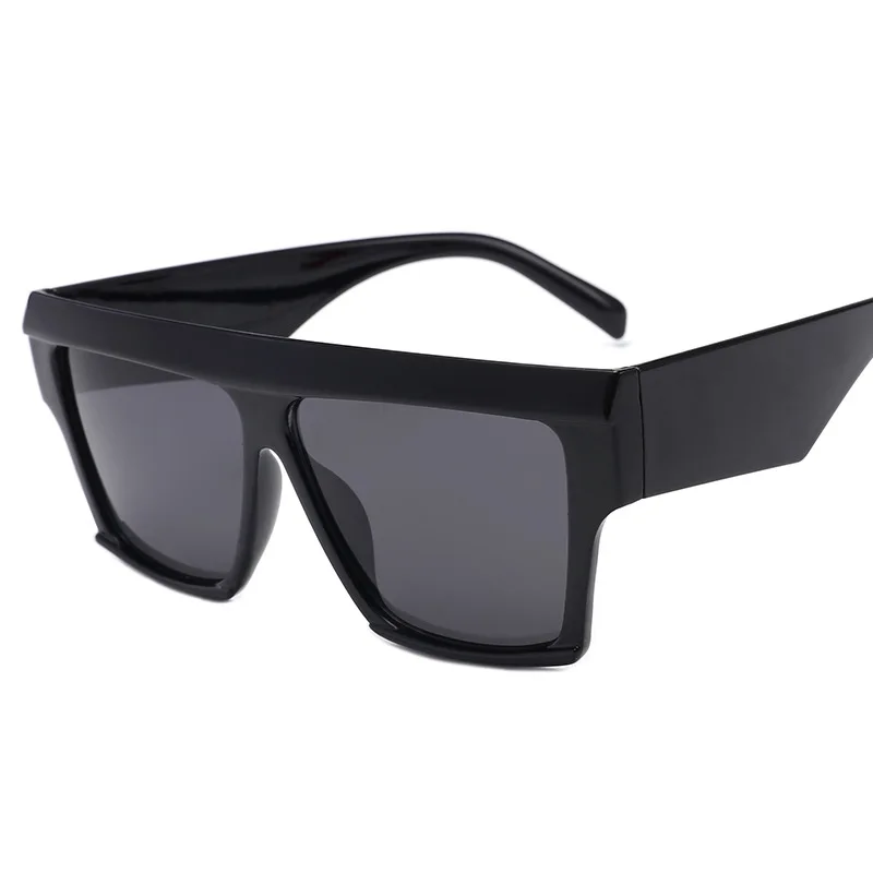 New flat top sun glasses oversize goggles mens square sunglasses women