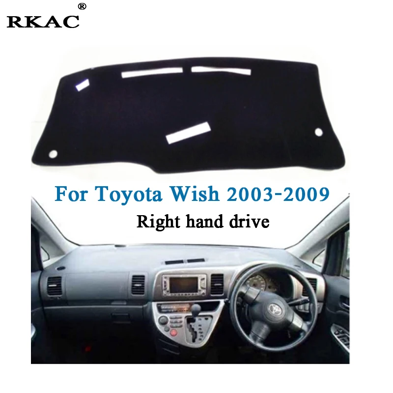 RKAC car dashboard mat cover for Toyota Wish 2003 2009 Right hand drive Polyester Fiber Auto