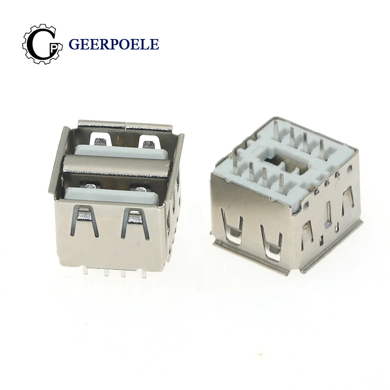 

10 pcs/lot Type A USB 2.0 Female Double Layer 8 Pin DIP 30V 1.5A Connectors Warp Tail Plug Port Jack Socket Electric Terminals