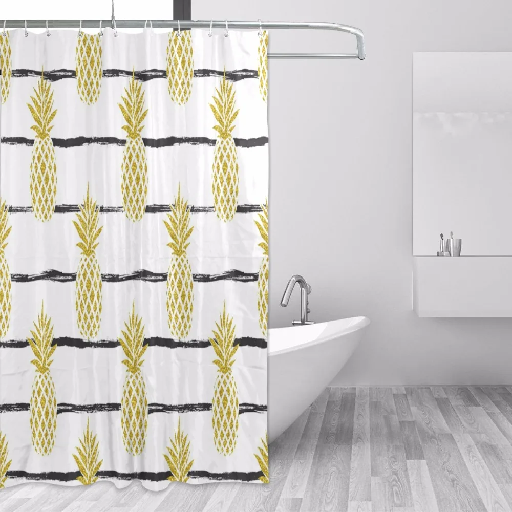 Waterproof Shower Curtain Fabric Polyester Creative Bath Curtains