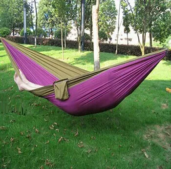 

260*140cm Outdoor Portable Double sleeping bag hammock,camping survival high strength Parachute cloth Dormitory swing hammock