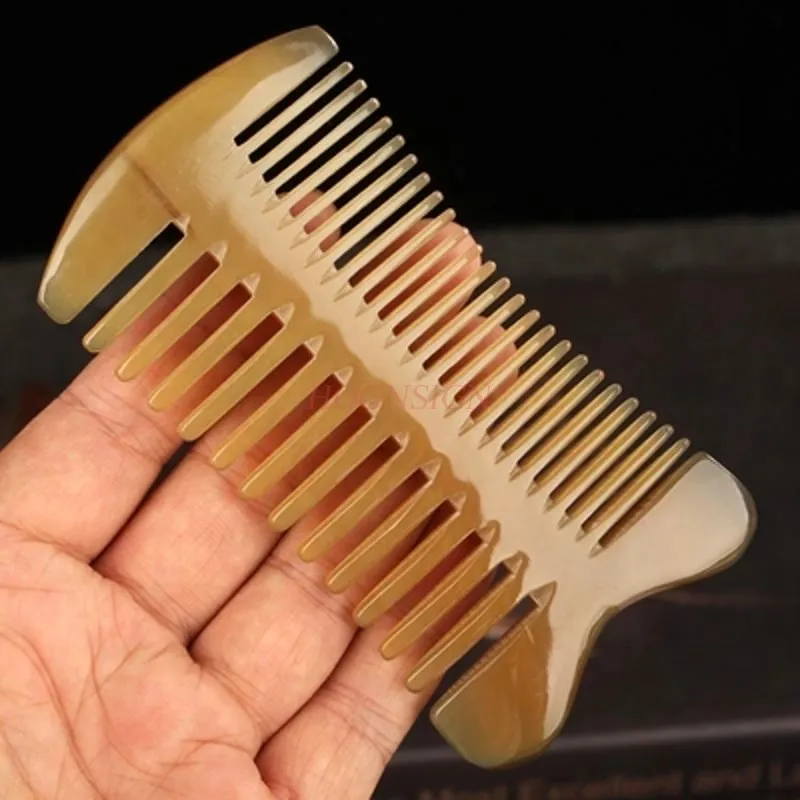 

Horn Comb Genuine Natural Pure Head Meridian Massage Large Teeth Anti Static Hair Loss Wide Tooth Curly Home Female Combs