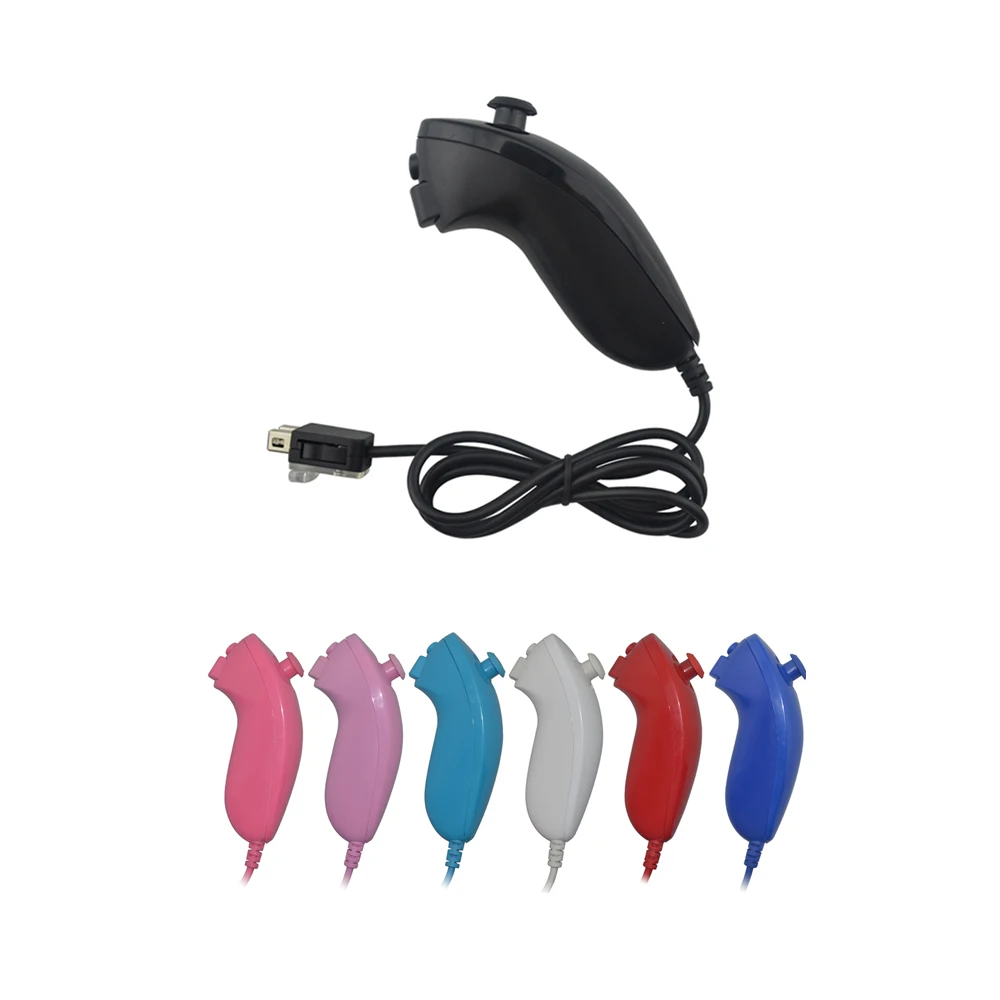 7 Colors Nunchuck for Wii remote controller For Wii Gamepad compatible with Motion Plus