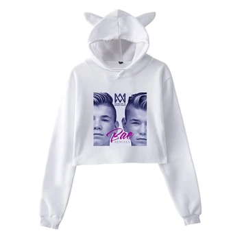 

2019 New singer Marcus and Martinus Cat Ear Sweatshirt Ouewear Casual Women Favorite Twin combination Cute Cat Ear Sweatshirt