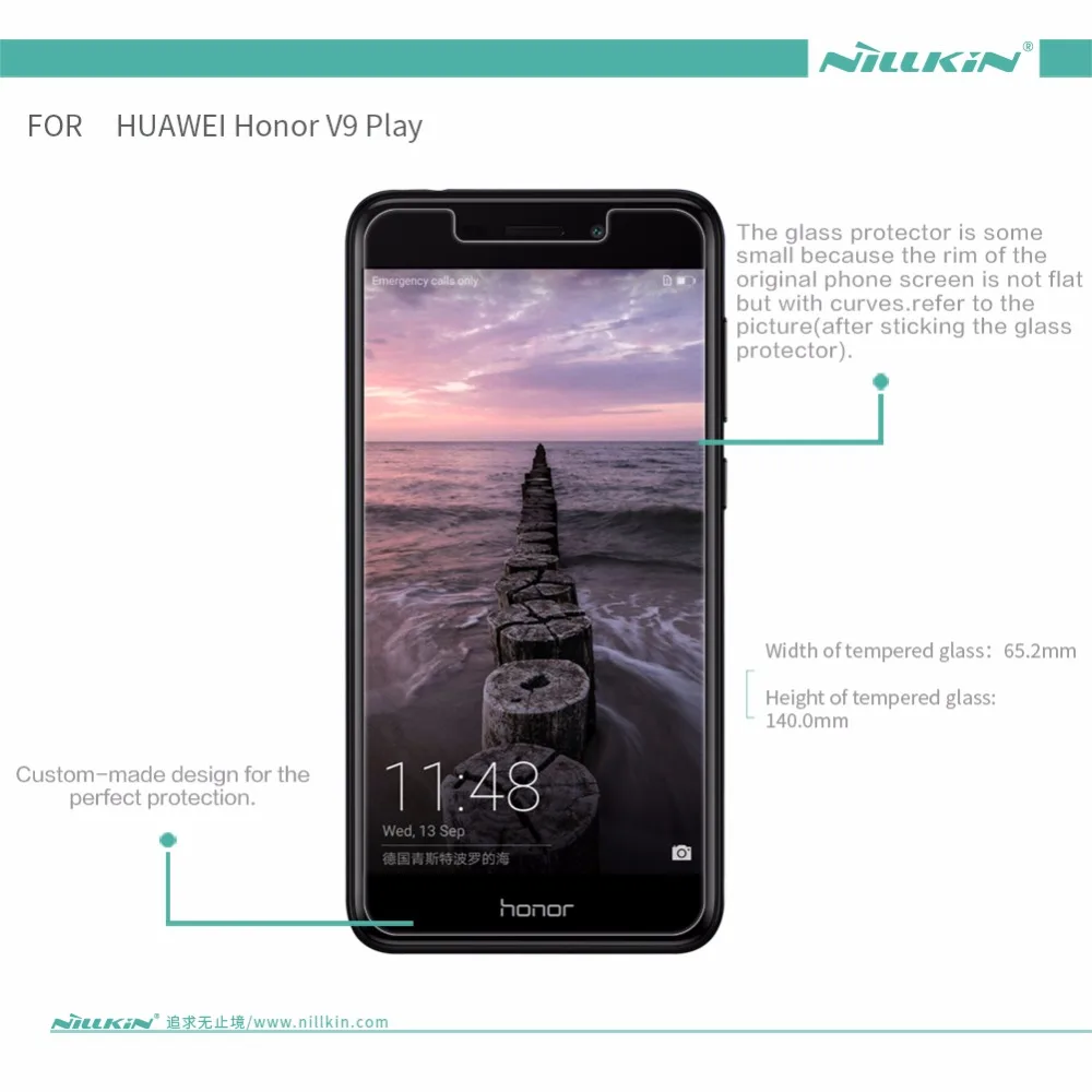 Оригинал Nillkin плоский край закаленное Стекло для Huawei Honor V9 playamazing 9 H 0.33 мм Экран